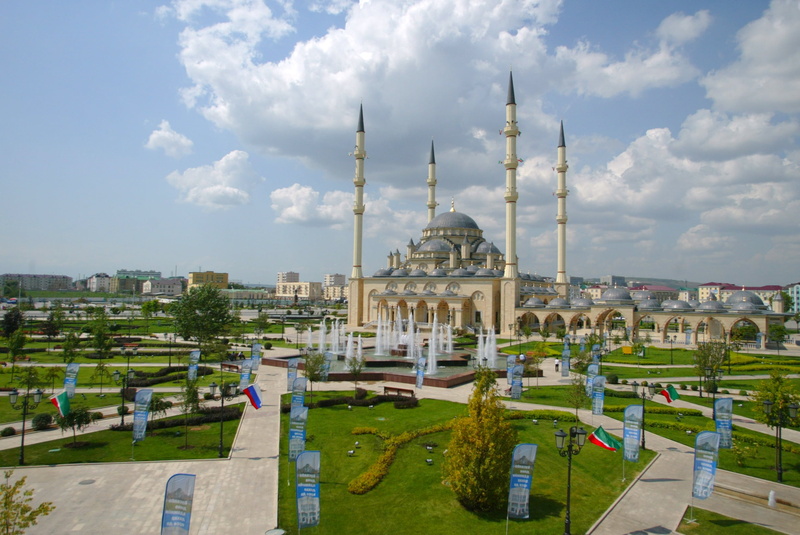 1080P, fountains, chechnya, belief, city, turkey - Middle East, place of worship, spirituality, gray, travel Destinations, minaret, no People, grass, outdoors