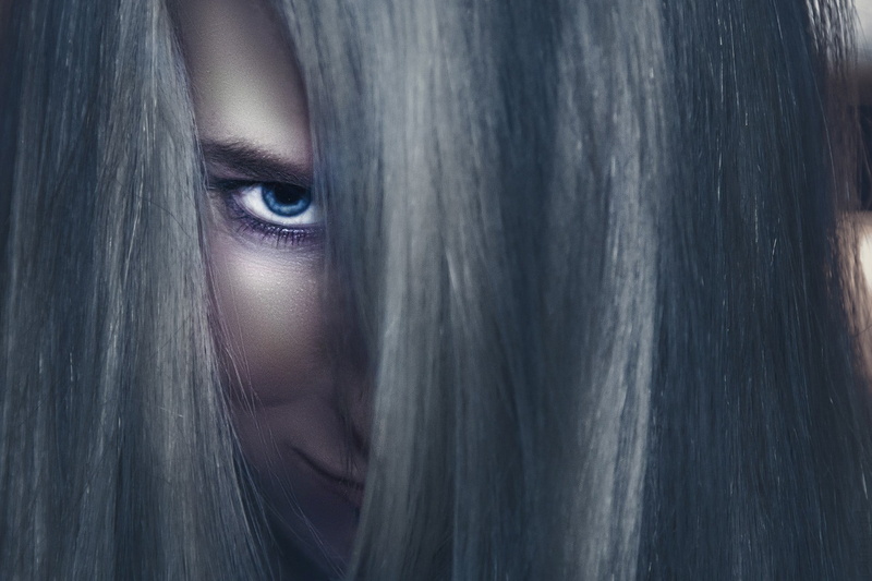 childhood, unrecognizable person, human eye, body part, women, innocence, emotion, looking at camera, horror, eye, adult, spooky, front view, hair  , face