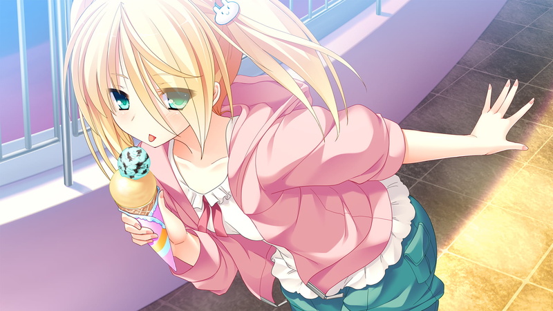 anime, blonde, full length, dancing, sunlight, CG, 1080P, flooring, women, indoors, human representation, Love La Bride, nature, high angle view, one person