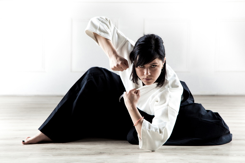 taekwondo, young women, Svetlana Druzhinina, beauty, front view, black, sport, training, bokeh, equipment, hakama, real people, full length