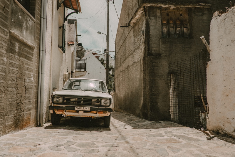 4K, alley, motor vehicle, architecture, the way forward, explore, built structure, old, day, retro styled, land vehicle, direction, street, village, car