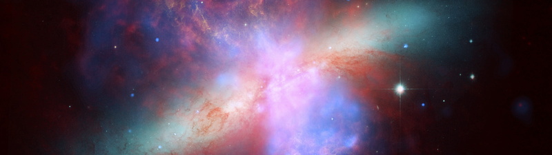 no people, outdoors, dark, panoramic, 4K, space exploration, arts culture and entertainment, Messier 82, nightlife, universe, astronomy, colorful, multiple display