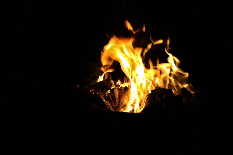 black background, pf, no people, firewood, burning, close, orange color, night, flame, dark, bonfire, campfire, photography, motion, close-up, fireplace