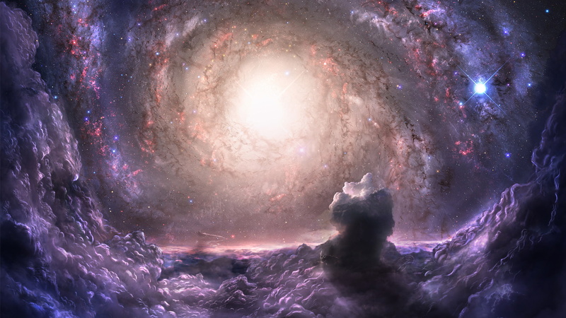 hd, space, nebula, clouds, galaxy, light, green, 1080P