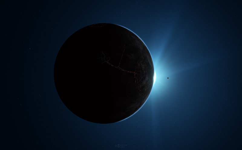 planetary moon, planet - space, science, space and astronomy, Amazing, space art, Sunrise, Morning, sky, starkiteckt, Blue, Space, sphere, beauty in nature