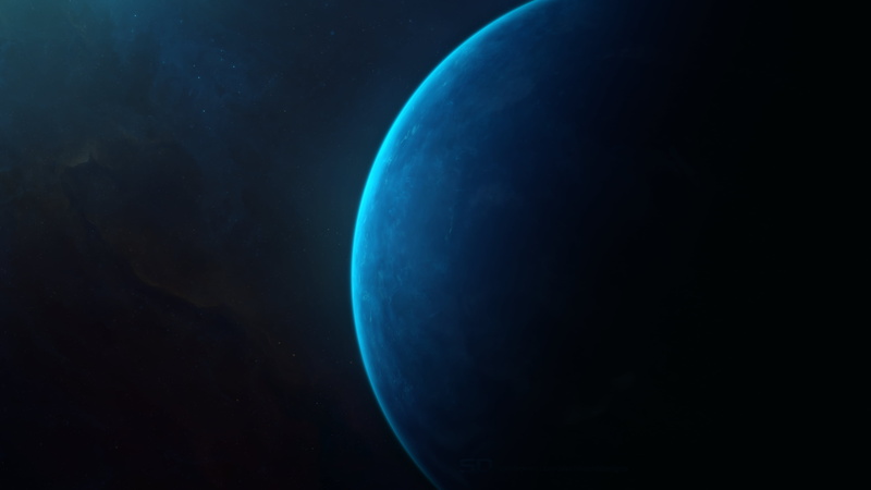 4K, blue, cyan, space art, digital art, planet, space, Starkiteckt