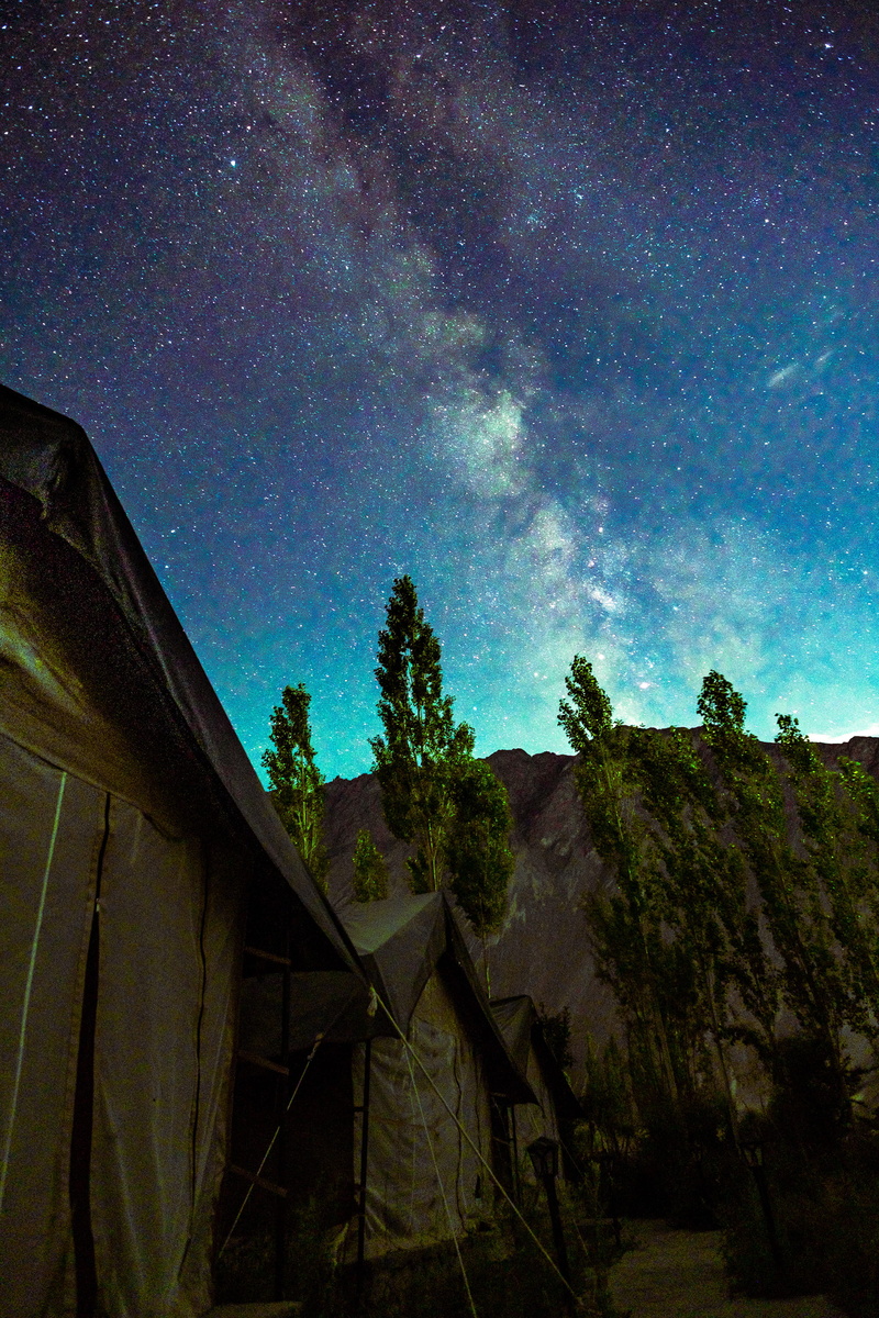 scenics - nature, 2K, forest, house, universe, no people, milky way, camping, built structure, outdoors, building, galaxy, woodland, astronomy, leisure activities
