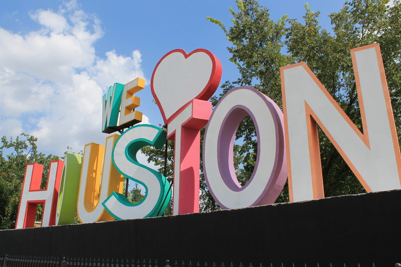 built structure, texas, western script, nature, communication, tree, we love houston, sign, building exterior, shape, no people, travel, sky, marquee, celebration