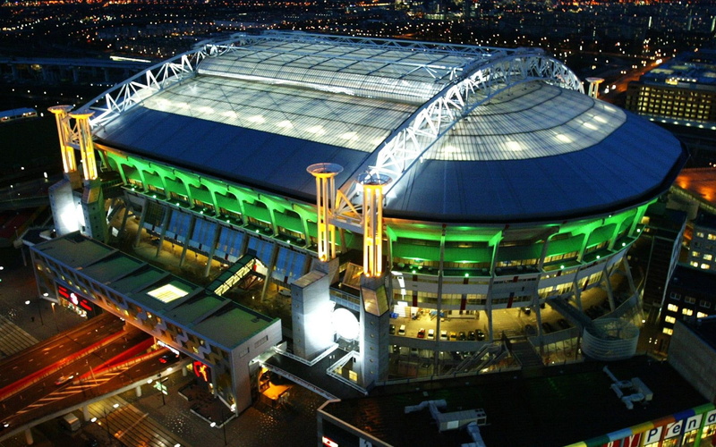 green, oval, blue, arena, beige, travel and world, stadium, amsterdam, 1080P