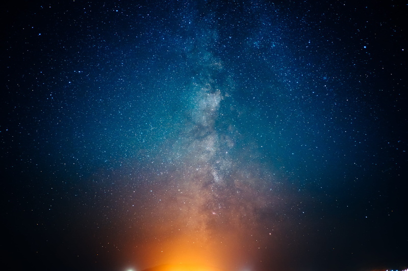 exploration, galaxy, blue, nature, stratosphere, milky Way, orange, light - Natural Phenomenon, asteroid, infinity, space Exploration, glowing, 4K, landscape