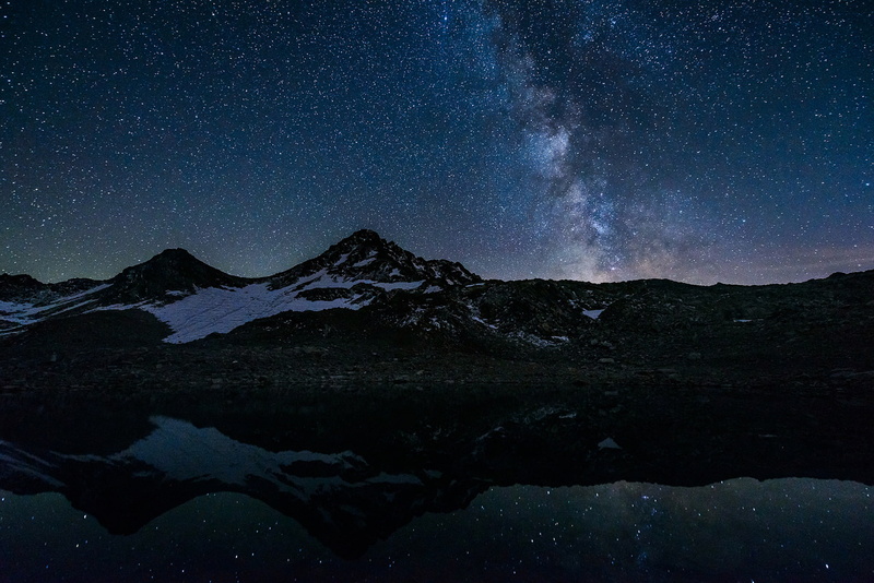 tranquility, lake, constellation, mountain range, star Field, scenics - nature, meteor, milky Way, snow, star - Space, galactic, mirror, star Shape, light - Natural Phenomenon