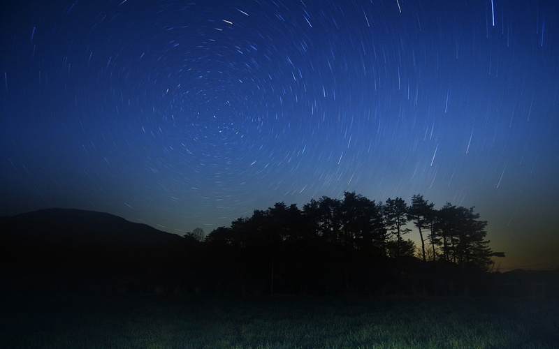 space Exploration, north Star, moon, tree, plant, star, light - Natural Phenomenon, lapse, astronomy Telescope, scenics - nature, star Field, landscape