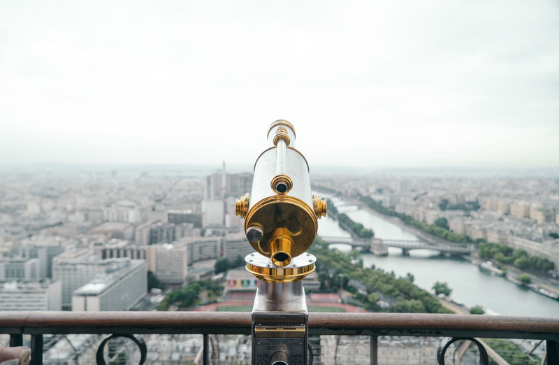 telescope, cityscape, 4K