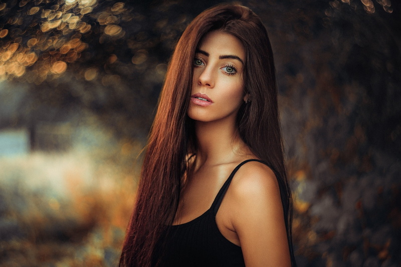 1080P, women, long hair, Martin Kühn, portrait, depth of field, Julia Carina