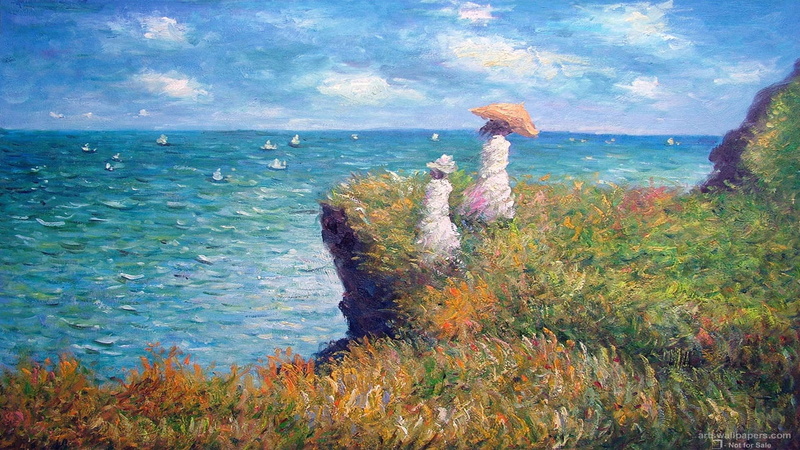 leisure activity, nature, 1080P, growth, Oleo, outdoors, plant, sea, mar, cloud - sky, scenics - nature, tranquil scene, land, horizon, Pintura, horizon over water
