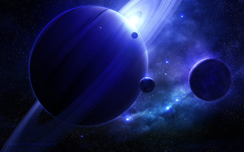 starlight, 1080P, planets, space, stars, blue, hd