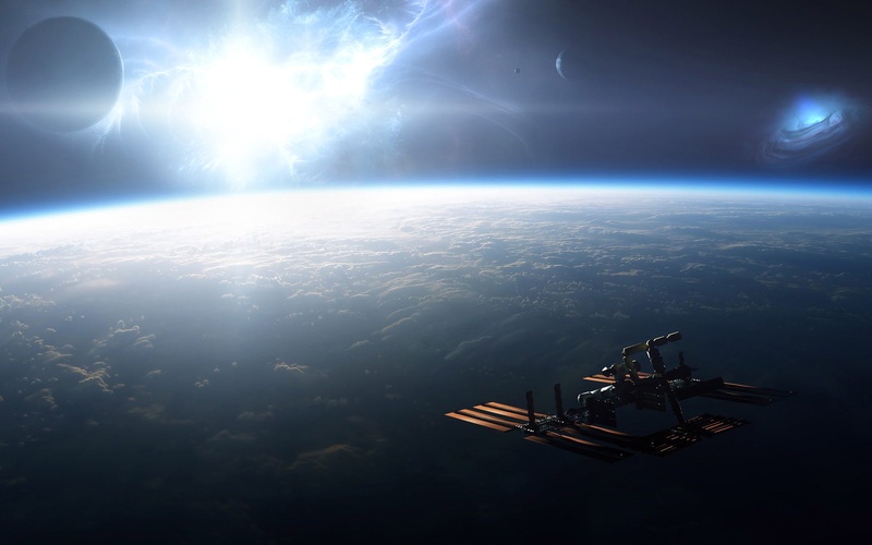 space, light, planets, starlight, 1080P, station, hd