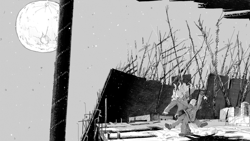 people, occupation, bare tree, real people, Yuuri (Shoujo Shuumatsu Ryokou), human representation, water, 1080P, built structure, building exterior, two people
