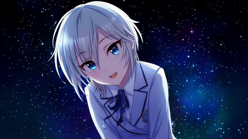 THE iDOLM@STER: Cinderella Girls, blue eyes, anime, 1080P, Anastasia (Idolmaster), anime girls, white hair