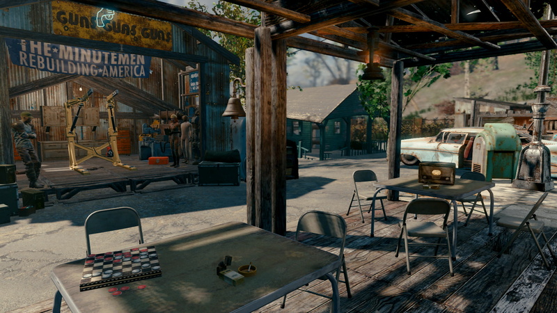 Fallout 4, empty, furniture, business, window, day, seat, building, table, nature, Xbox One, chair, restaurant, no people, built structure, indoors, absence
