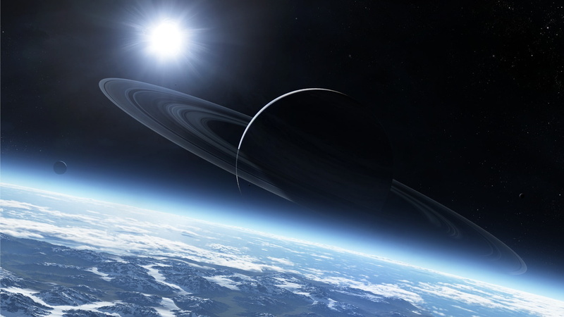 space, starlight, 1080P, saturn, planet, hd