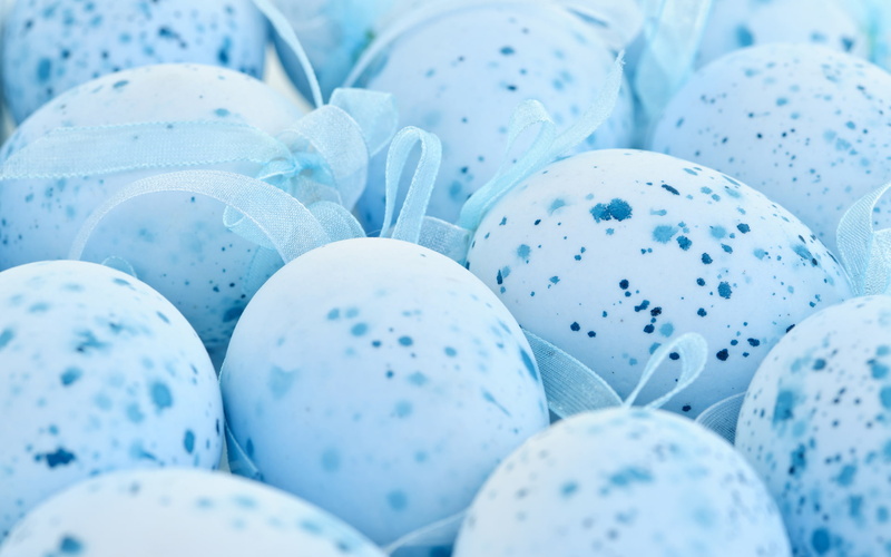blue, speckles, speck, Easter, eggs, 1080P, ribbon