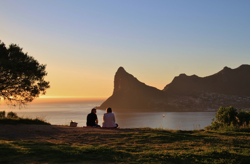 view, love, chapmans peak drive, women, mood, tree, couple - relationship, coast, longing, mountain, silhouette, rock, outdoors, 4K, woman, abendstimmung