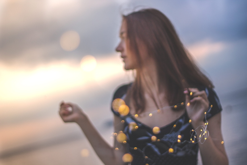 lifestyles, sky, adult, woman, standing, young Women, fashion, shirt, freedom, females, beautiful, dusk, carefree, shore, sun, emotional, bokeh, sea, joy