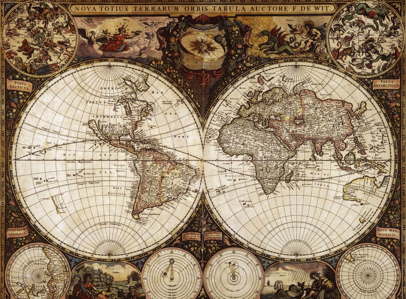 map, 1665 (Year), 2K, world map, artwork