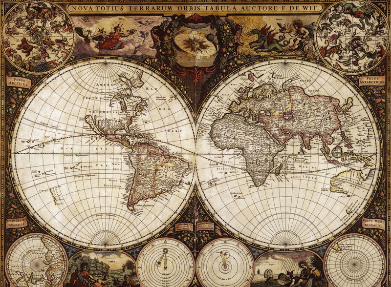 travel, 1665 the year, world map, 4K, geography, Frederick de wit