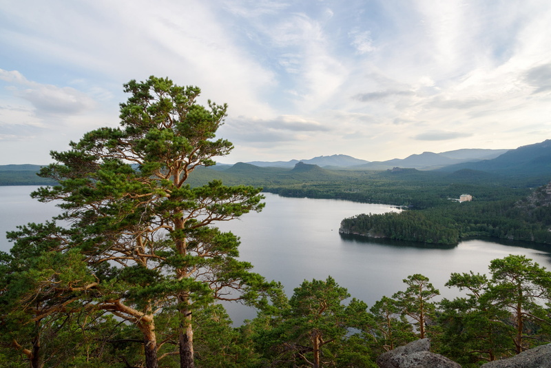 pine, Kazakhstan, lake, 1080P, Borovoe lake, trees