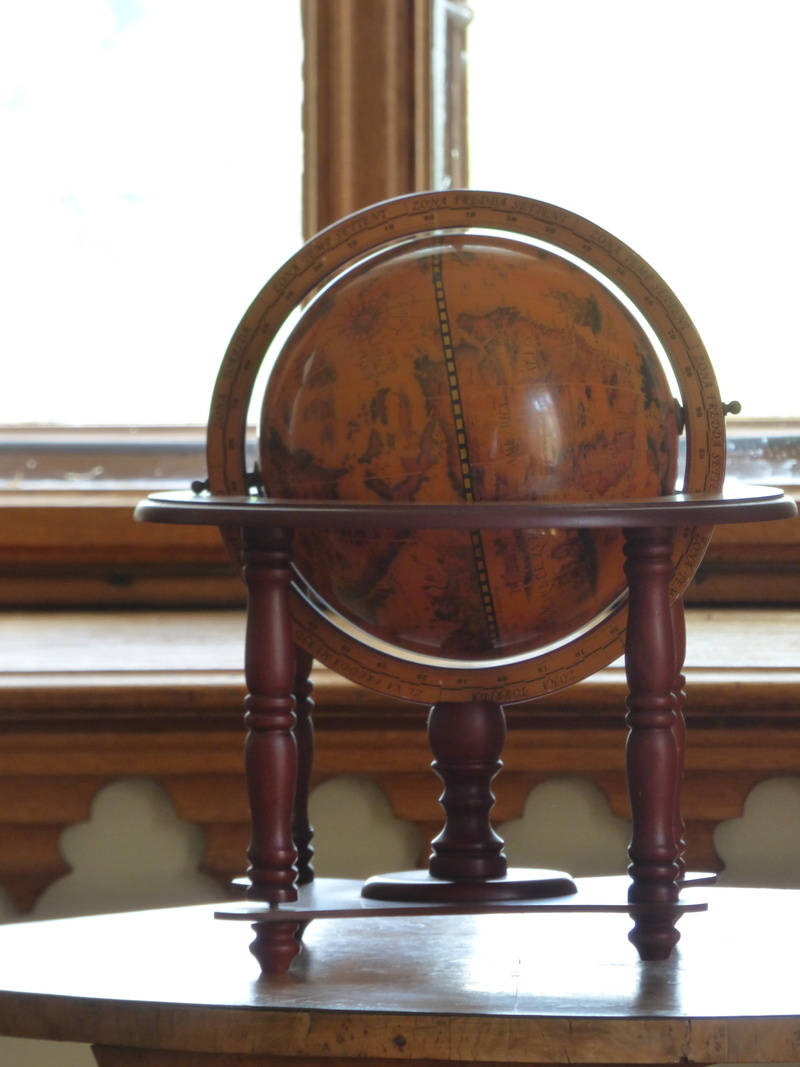 co-ordinates, focus on foreground, latitude, architecture, close-up, globe, indoors, window, school, no people, musical instrument, home interior, table