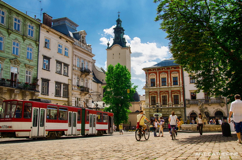 Ukraine, plant, lviv, building Exterior, town, city, famous Place, capital Cities, architecture, cityscape, old, transportation, people, tree, place of worship