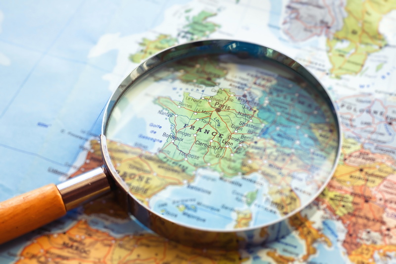 Europe, 5K, France, political map, magnifier