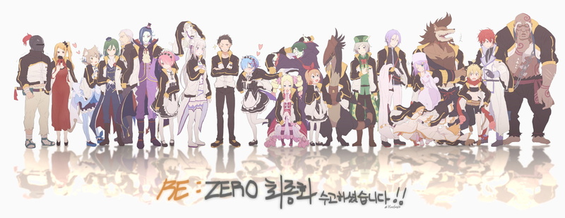 Aldebaran (Re:ZERO), Felix Argyle, Mimi Pearlbaton, Crusch Karsten, Ferris (Re:ZERO), teenager, panoramic, young adult, Ram (Re:ZERO), Wilhelm (Re:Zero)