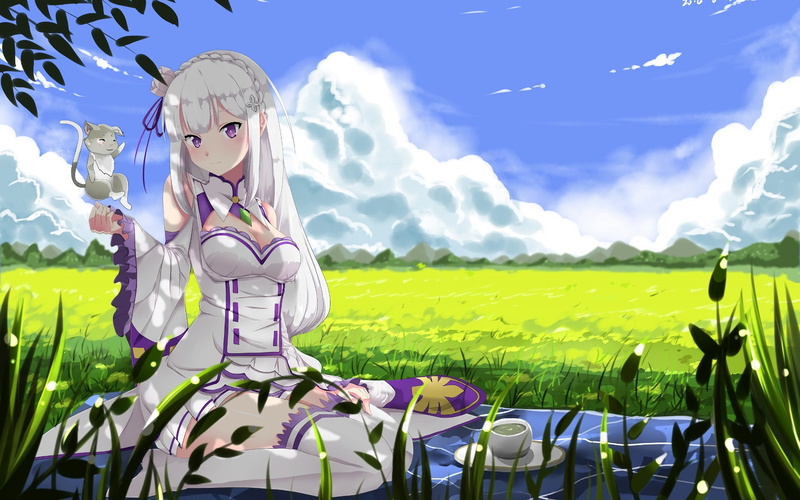 Re:Zero, Emilia (Re:ZERO), Pack (Re:ZERO), Re:ZERO -Starting Life in Another World-, Anime, 1080P