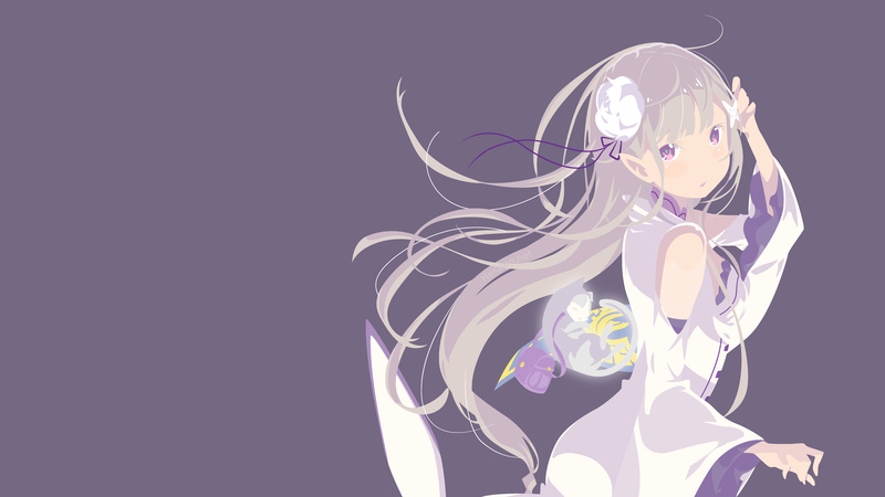 4K, Anime, Emilia (Re:ZERO), Pack (Re:ZERO), Re:Zero, Re:ZERO -Starting Life in Another World-