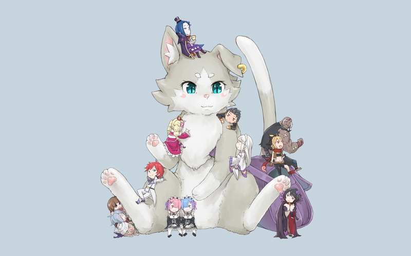 Ram (Re:ZERO), Elsa Granhiert, Rem (Re:ZERO), Roswaal L. Mathers, Emilia (Re:ZERO), Subaru Natsuki, Chin (Re:ZERO), Pack (Re:ZERO), Re:ZERO -Starting Life in Another World-