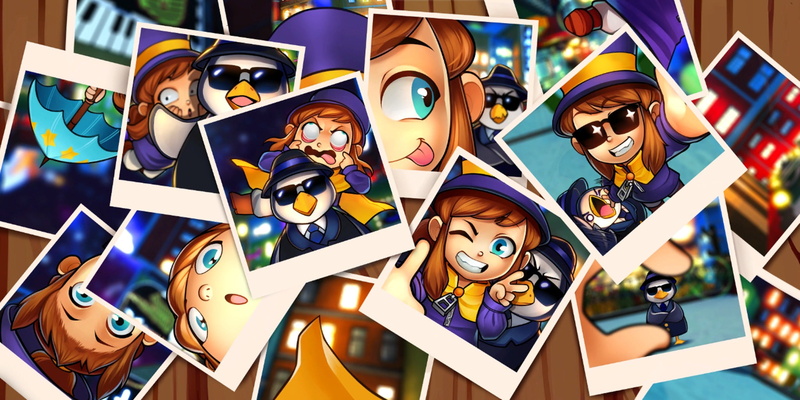 toy, focus on foreground, male likeness, 1080P, high angle view, large group of objects, close-up, video games, no people, A Hat In Time, indoors, female likeness