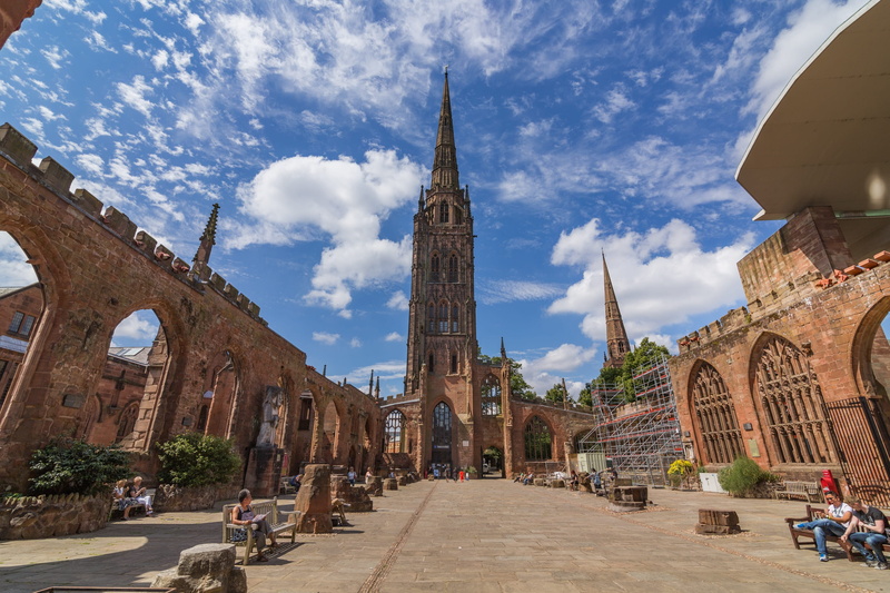 day, large group of people, brown, history, spire, city, group of people, travel destinations, sky, building, daytime, rise, tower, high, coventry, incidental people
