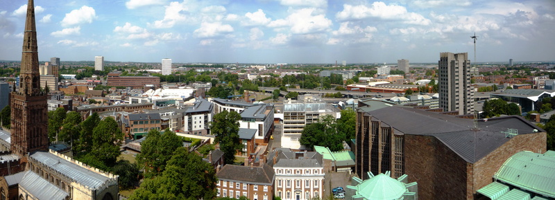 house, Panoramic View, England, coventry, building, built Structure, roof, panormaic, apartment, 5K, high angle view, office building exterior, public domain