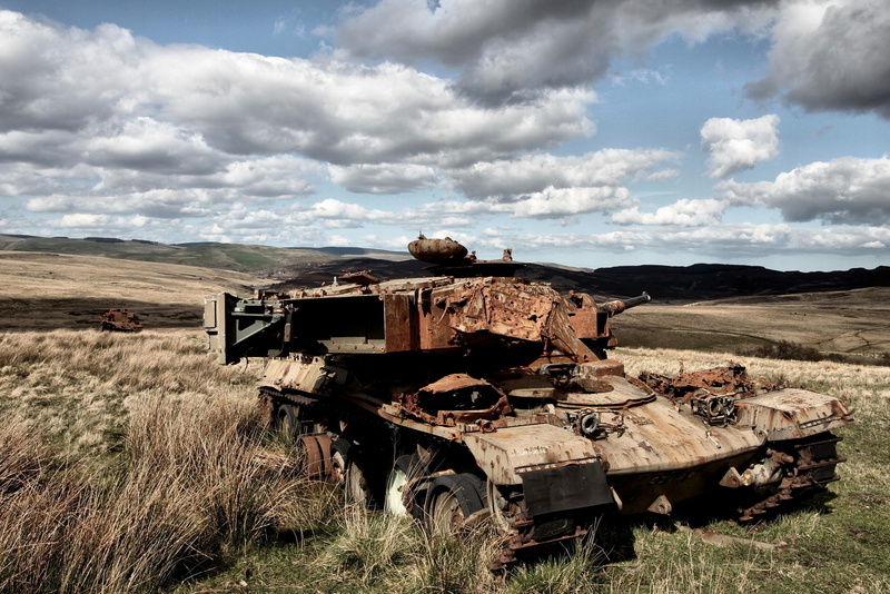 armor, defense, battle, nature, deterioration, vehicle, transportation, field, moors, scenics - nature, environment, gun, old, army, land, history, weapon
