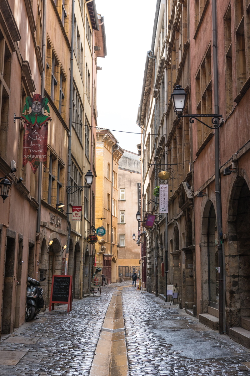 residential district, downtown, pedestrian zone, the way forward, nature, diminishing perspective, built structure, city, lyon, romantic, day, historic center