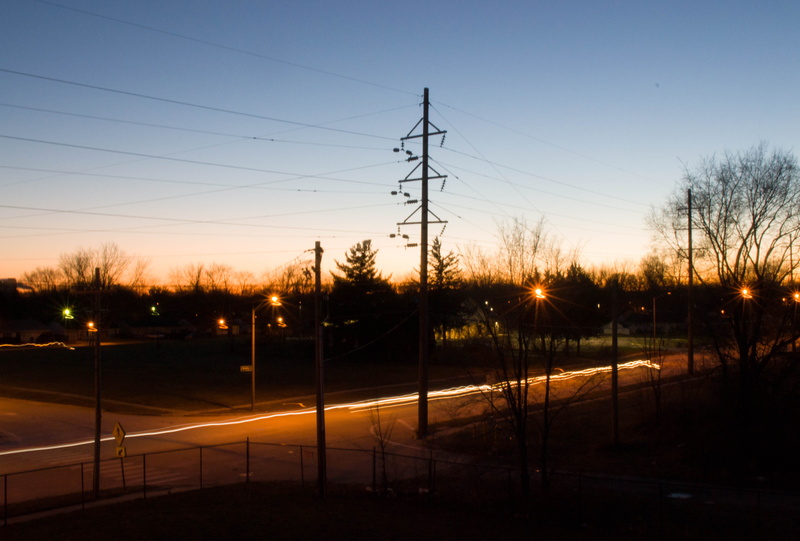 united states, traffic, no people, sunset, nature, tree, fence, outdoors, sky, technology, connection, 4K, beauty in nature, boundary, uiuc, evening, electricity pylon