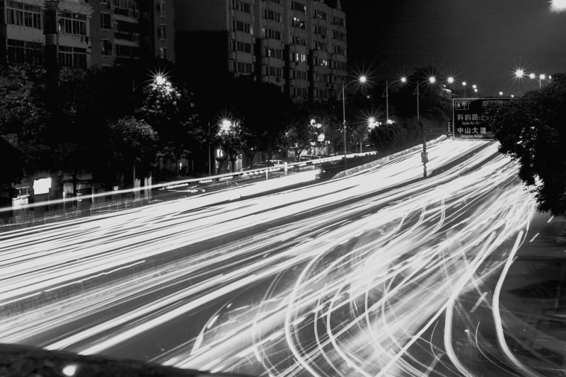 Delay, cold temperature, transportation, Street, blurred motion, motion, snowing, light trail, outdoors, city street, illuminated, no people, street light