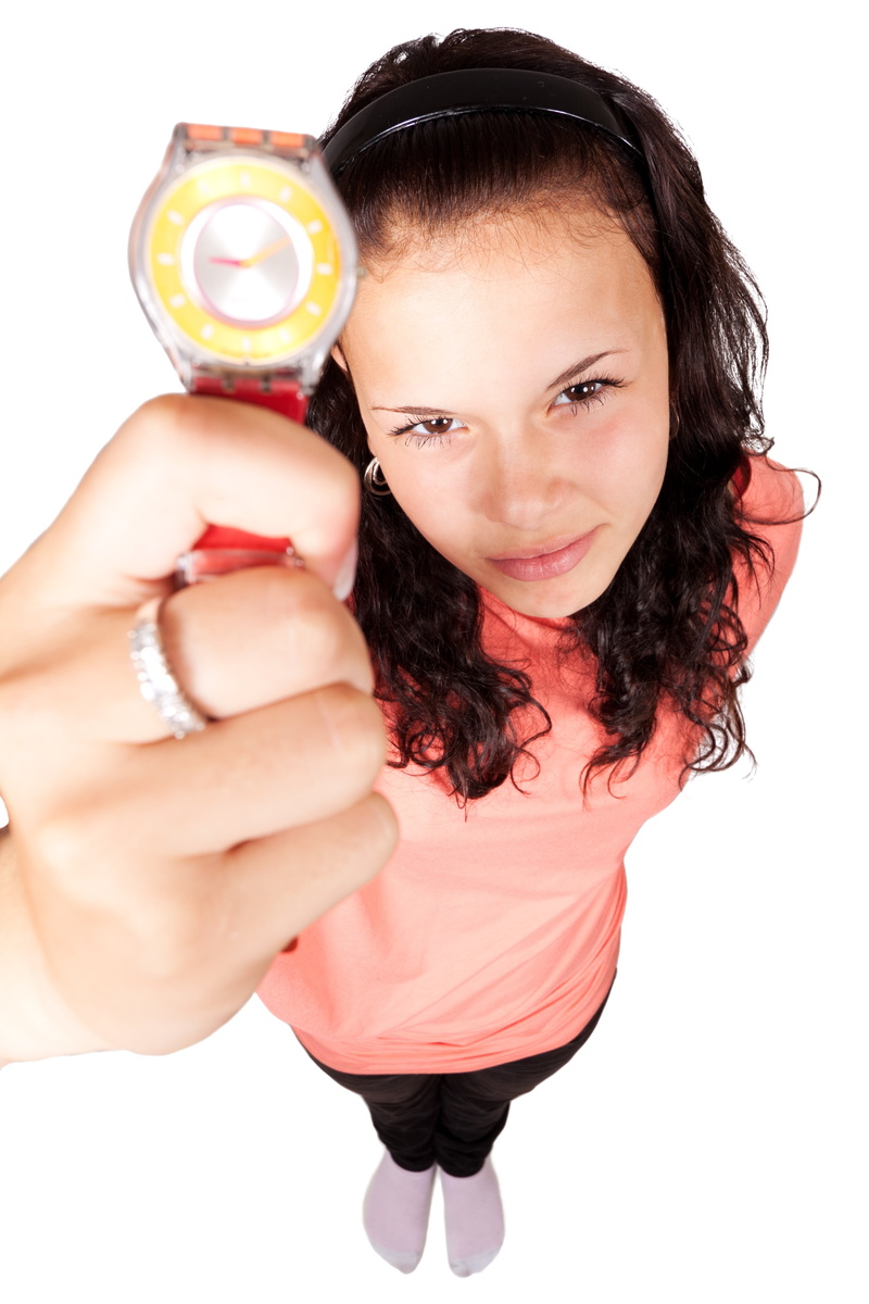 top, 4K, young, time, analog, watch, one person, leisure activity, silver, colored, pink, indoors, real people, pointing, casual clothing, studio shot