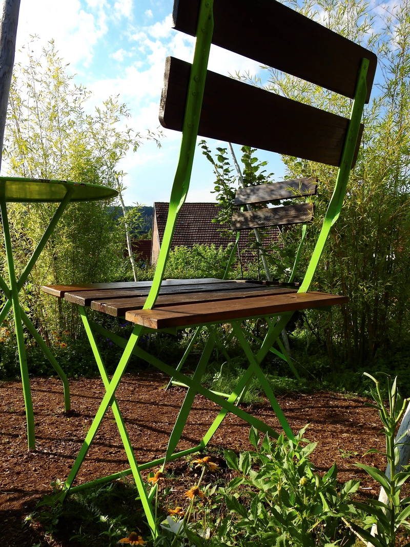 outdoors, 4K, furniture, bench, garden furniture, growth, Chair, wood - material, park bench, green color, Seat, grass, land, tree, park, day, absence