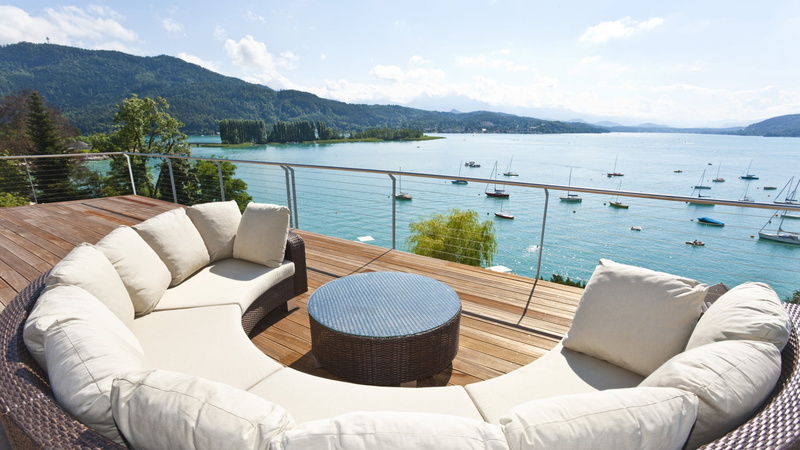 balcony, vacations, tree, scenics - nature, couch, tranquil Scene, beauty In Nature, day, landscape, deck, patio, sea, tourist Resort, lake, summer, wealth
