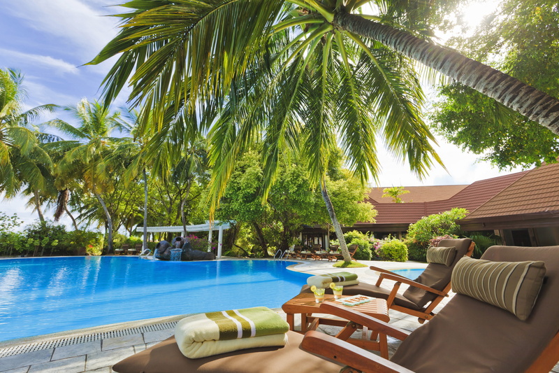 tranquil Scene, deck Chair, nature, patio, furniture, deck, luxury, seat, tranquility, pool, travel, tree, beach, holiday Villa, swimming Pool, architecture
