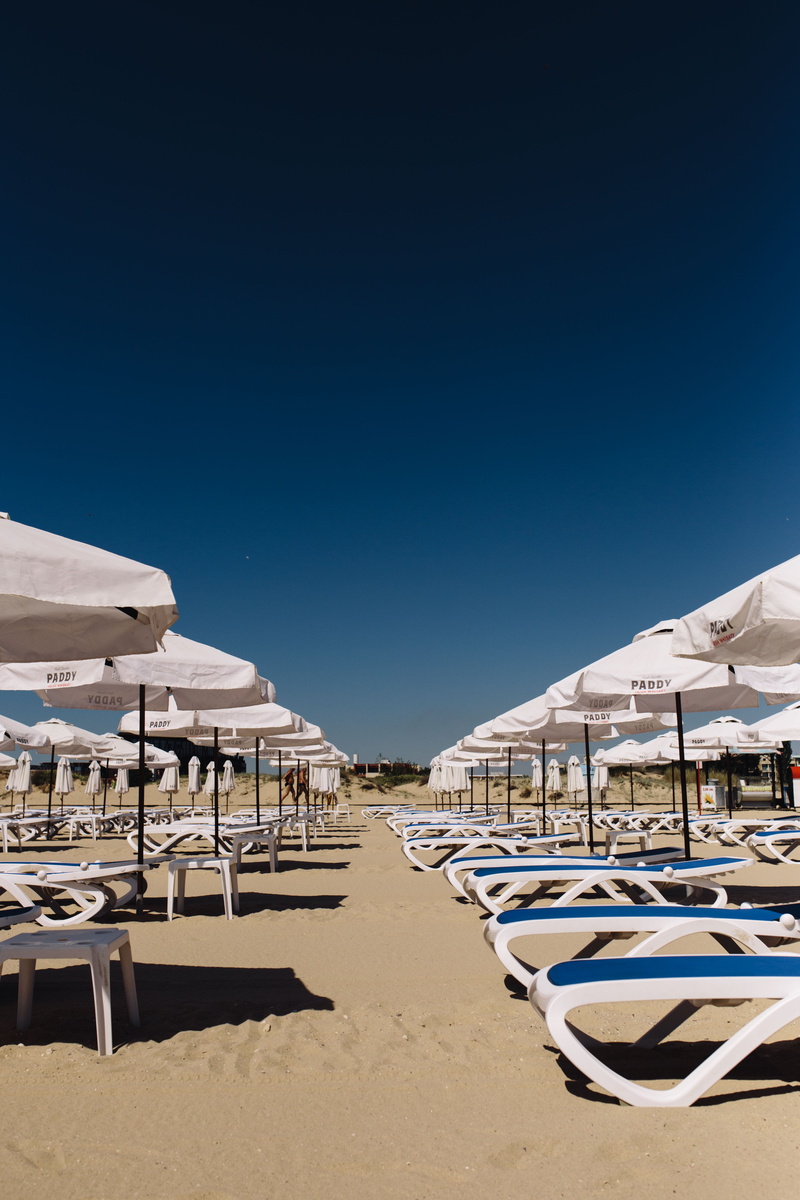 no people, Europe, travel Destinations, copy space, Umbrellas, water, ocean, tropical, in a row, relaxation, tranquil scene, tourist Resort, relax, deck Chair